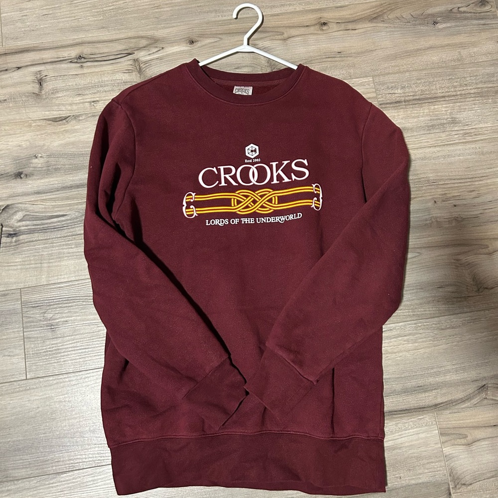 Burgundy Crewneck Sweater for Men